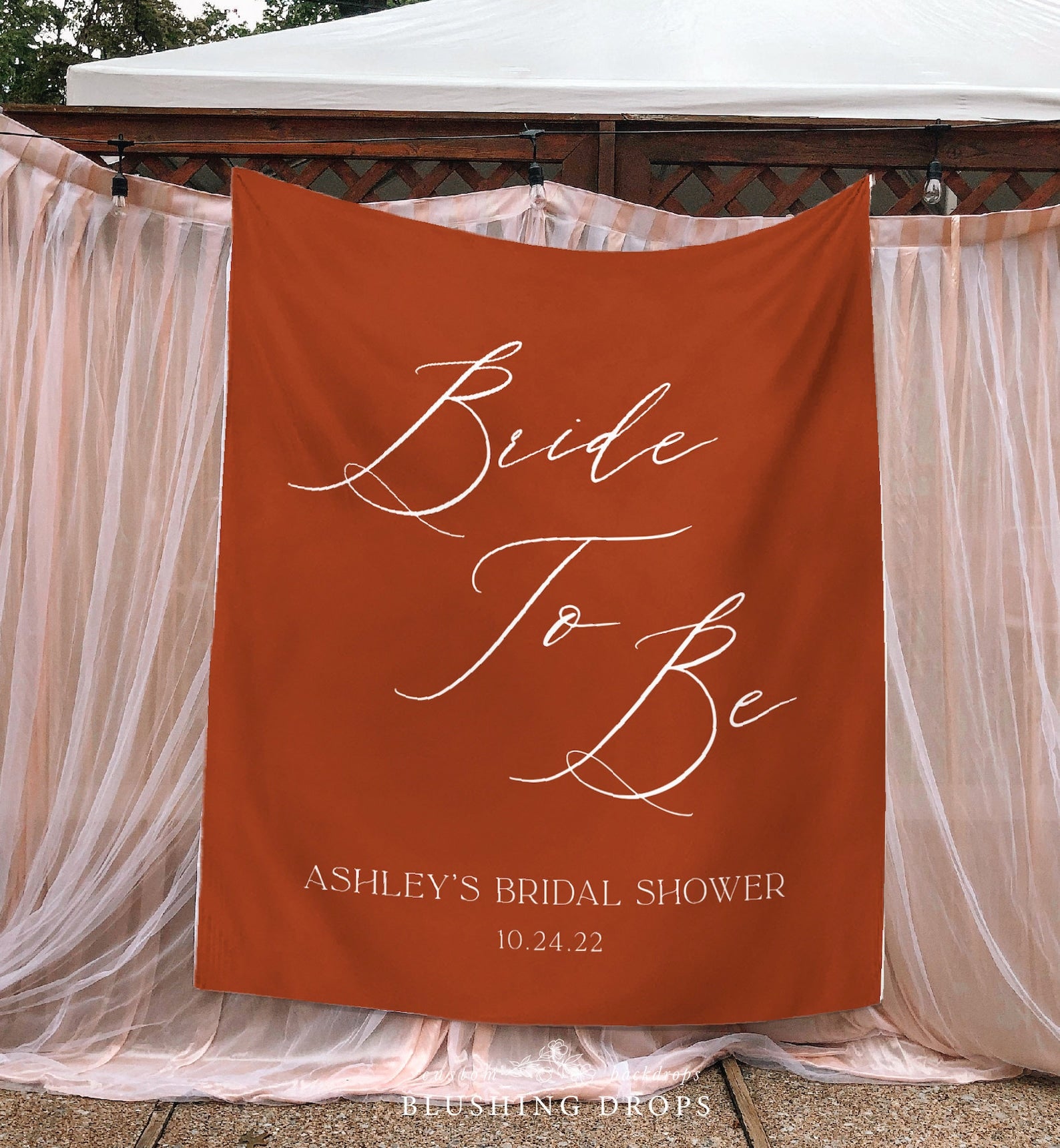 Bridal Shower Backdrop, Bride To Be Backdrop, Miss To Mrs, Rust Bridal Shower Decorations, Boho Backdrop, Terracotta Bridal Shower Tapestry
