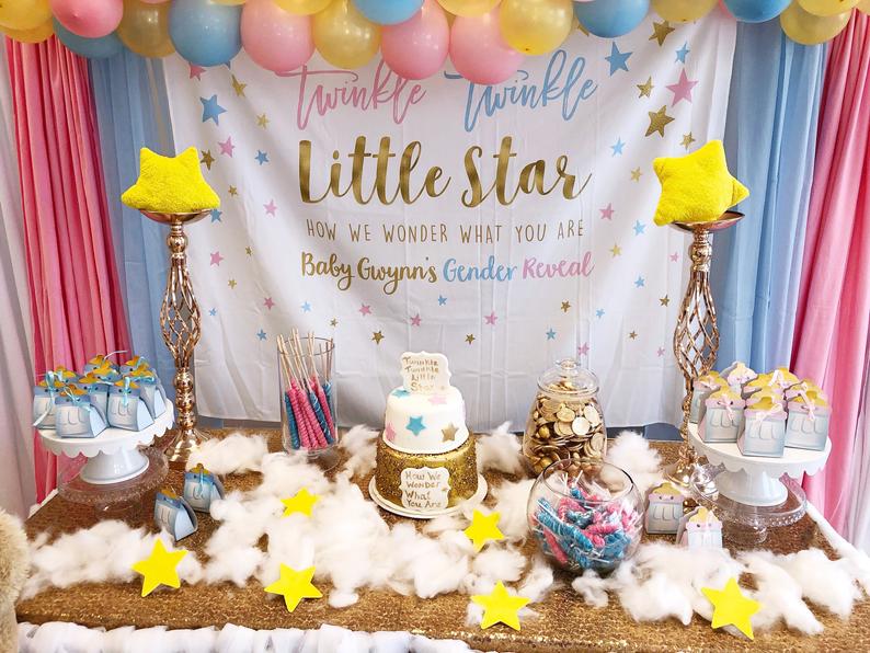 gender reveal party ideas, baby shower banner, boy or girl banner, twinkle twinkle baby shower, gender reveal baby shower