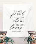Wedding Backdrop for Ceremony, Rustic Wedding Decorations, I Have Found The One Whom My Soul Loves Backdrop, Song of Solomon 3:4