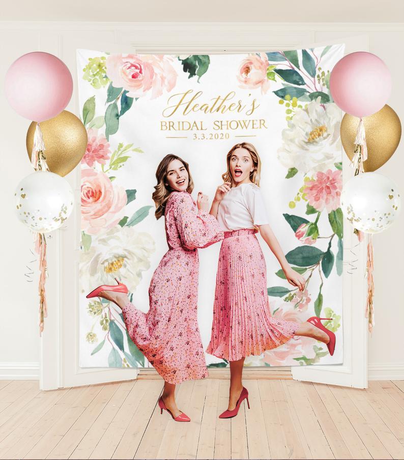 floral bridal shower photo booth