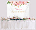 Girl Baptism Banner, Baptism Photo Booth, Pink Baptism Decoration - Blushing Drops