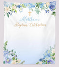 Blue Baptism Backdrop Baptism Decoration Ideas For Baby Boy - Blushing Drops