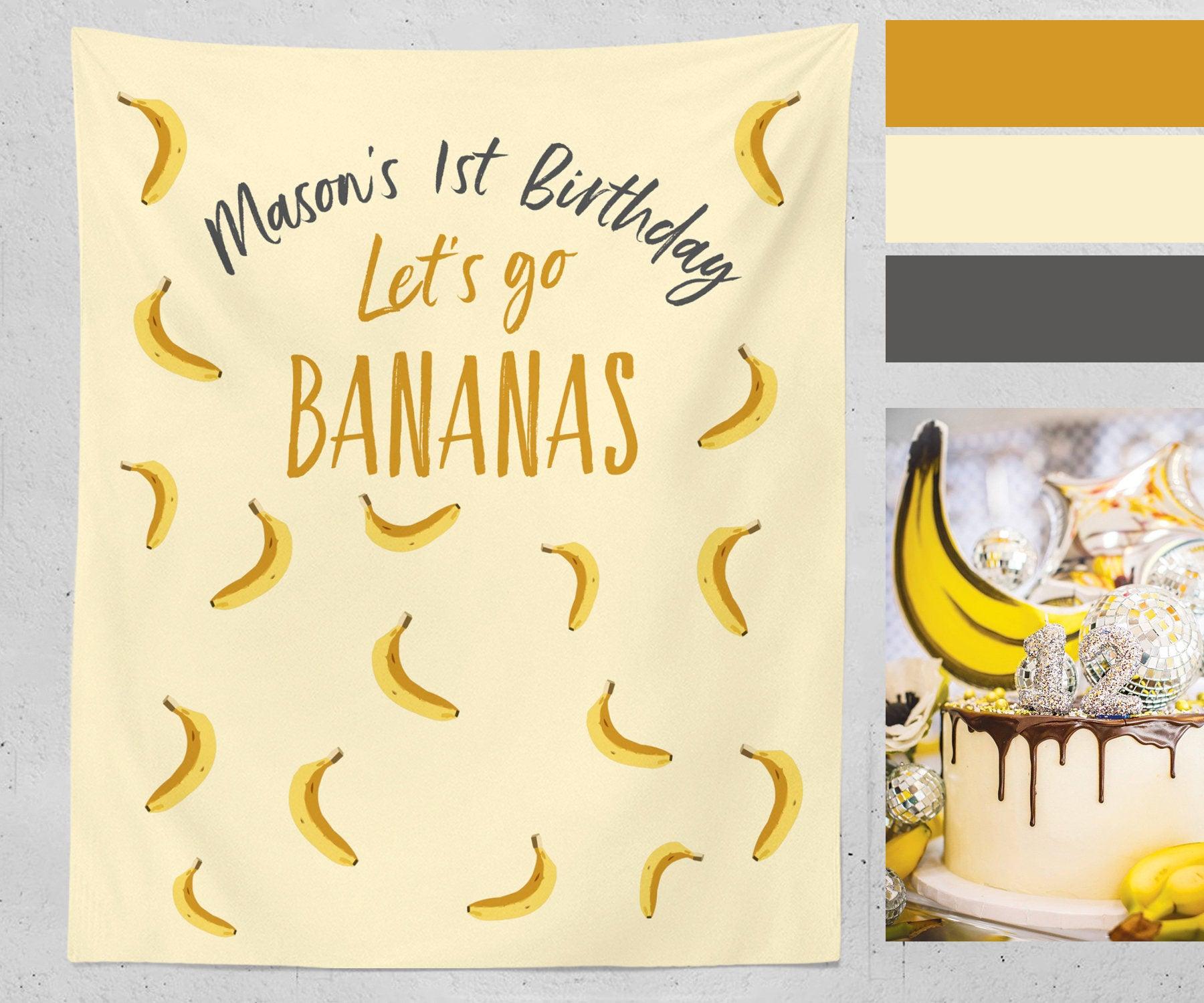 Let's Go Bananas Birthday Party Backdrop | Kids Birthday Party Backdrop - Blushing Drops