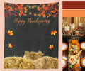 Happy Thanksgiving Backdrop, Friendsgiving Decoration Ideas - Blushing Drops