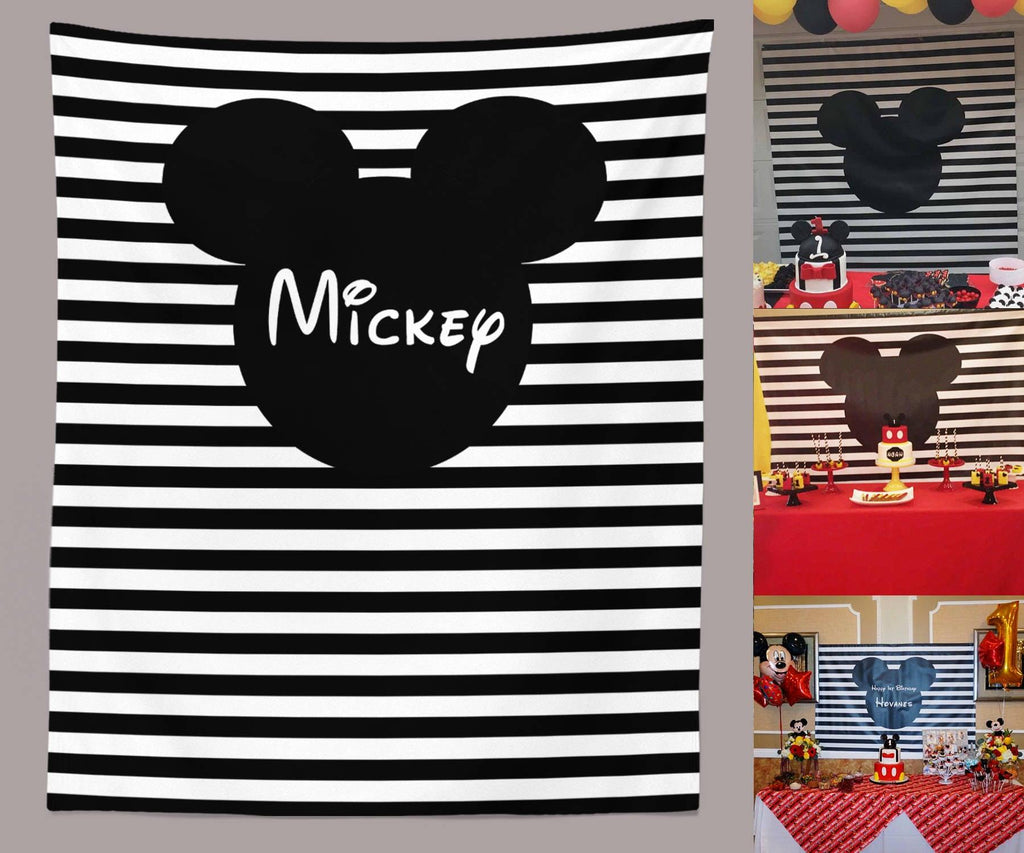 Mickey Mouse Backdrop for Parties | Mickey Photo Backdrop - Blushing Drops