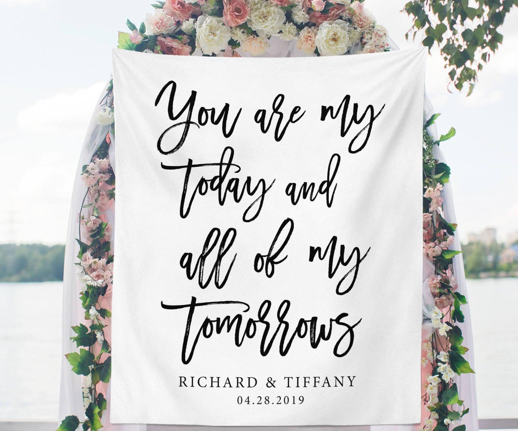 Custom Fabric Backdrop Personalized Wedding Reception Backdrop - Blushing Drops