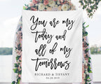 Custom Fabric Backdrop Personalized Wedding Reception Backdrop - Blushing Drops
