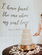 I Have Found The One Whom My Soul Loves | Wedding Ceremony Backdrop - Blushing Drops