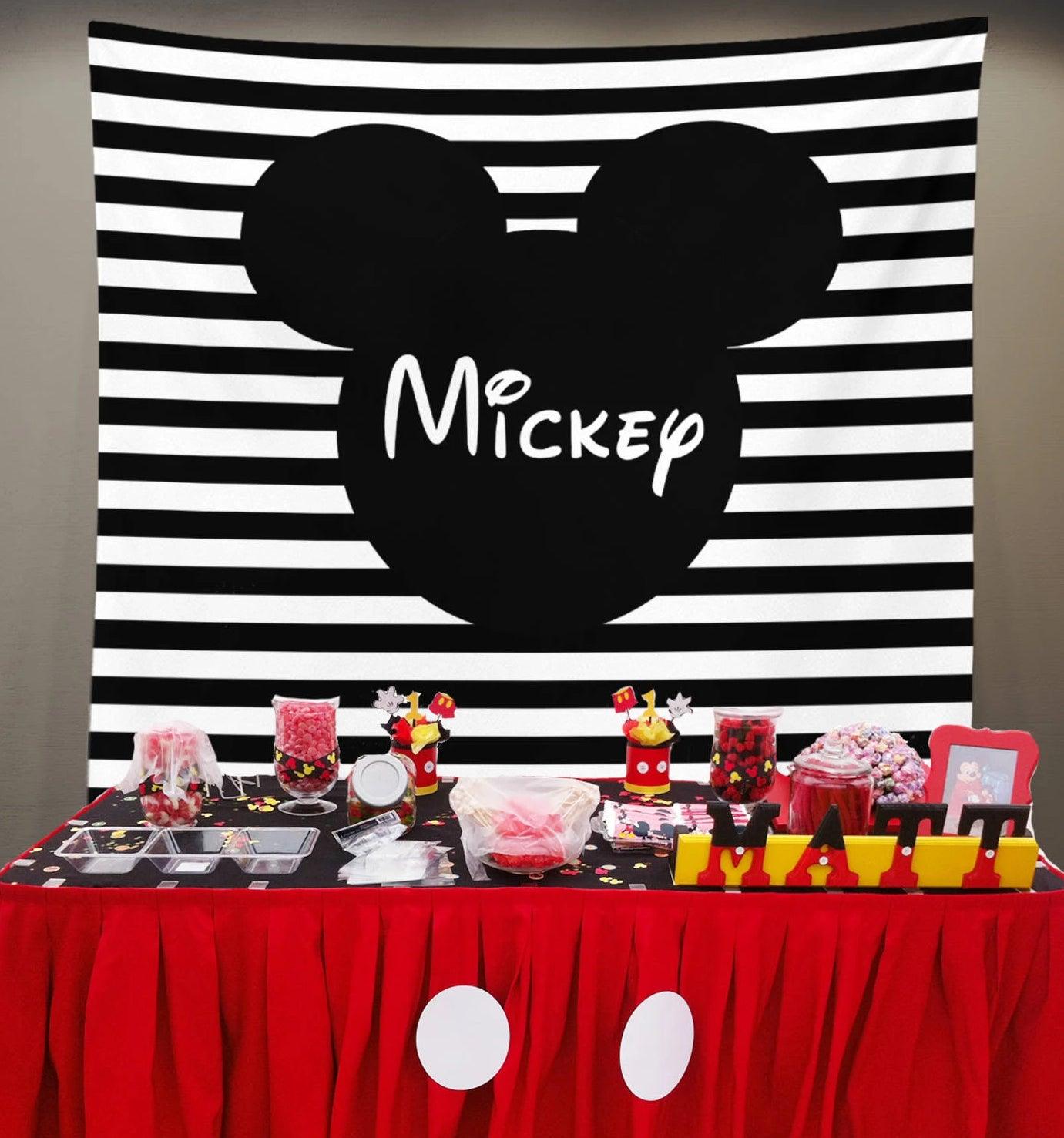 Mickey Mouse Backdrop for Parties | Mickey Photo Backdrop - Blushing Drops