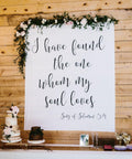 I have found the one whom my soul loves - Song of Solomon 3:4 Wedding Ceremony Backdrop - Blushing Drops