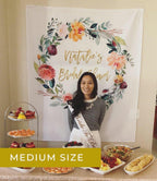 Boho Floral Bridal Shower Photo Backdrop | Future Mrs. Banner - Blushing Drops