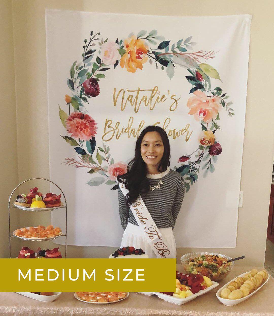 Boho Floral Bridal Shower Photo Backdrop | Future Mrs. Banner - Blushing Drops