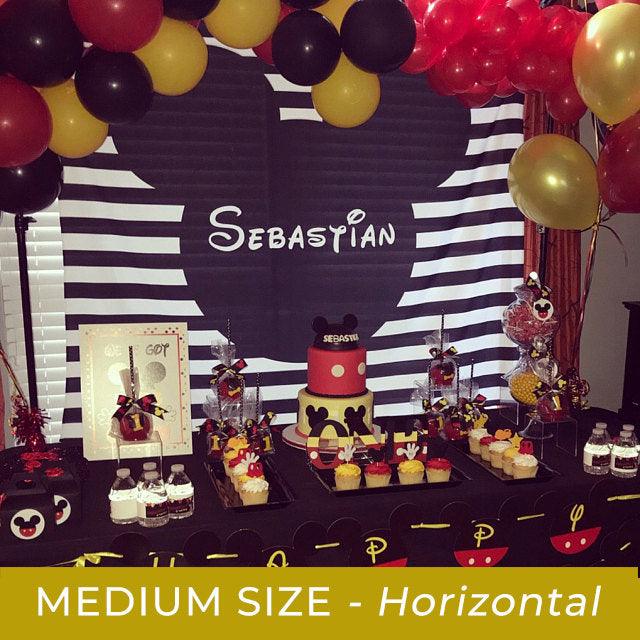 Mickey Mouse Backdrop for Parties | Mickey Photo Backdrop - Blushing Drops