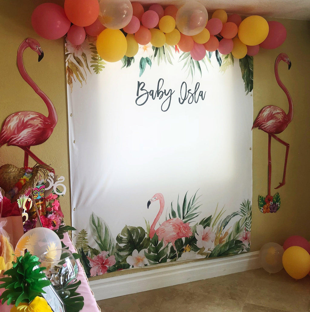 Custom Tropical Bachelorette Party Backdrop | Luau Party Backdrop - Blushing Drops
