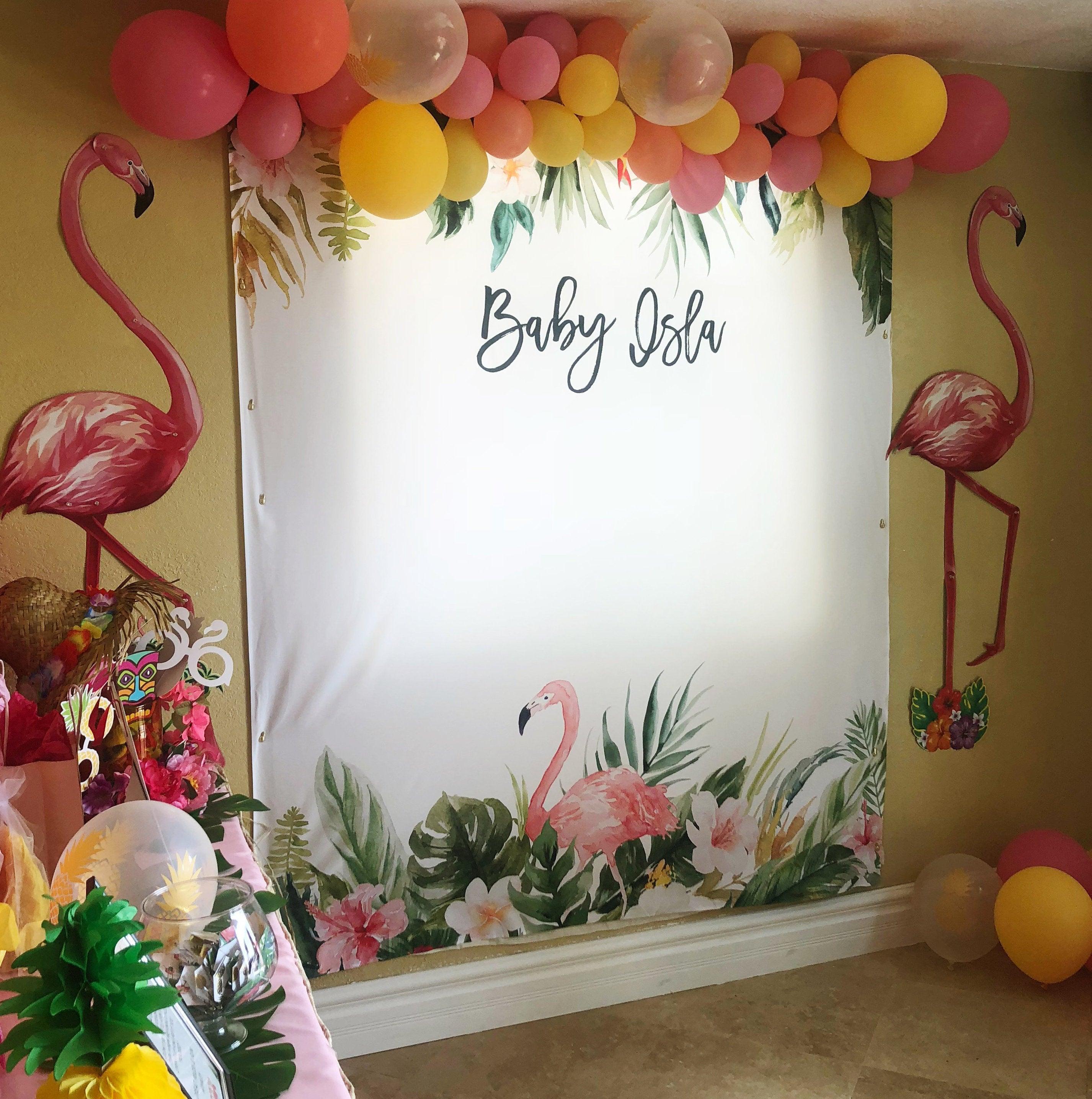 Custom Tropical Bachelorette Party Backdrop | Luau Party Backdrop - Blushing Drops