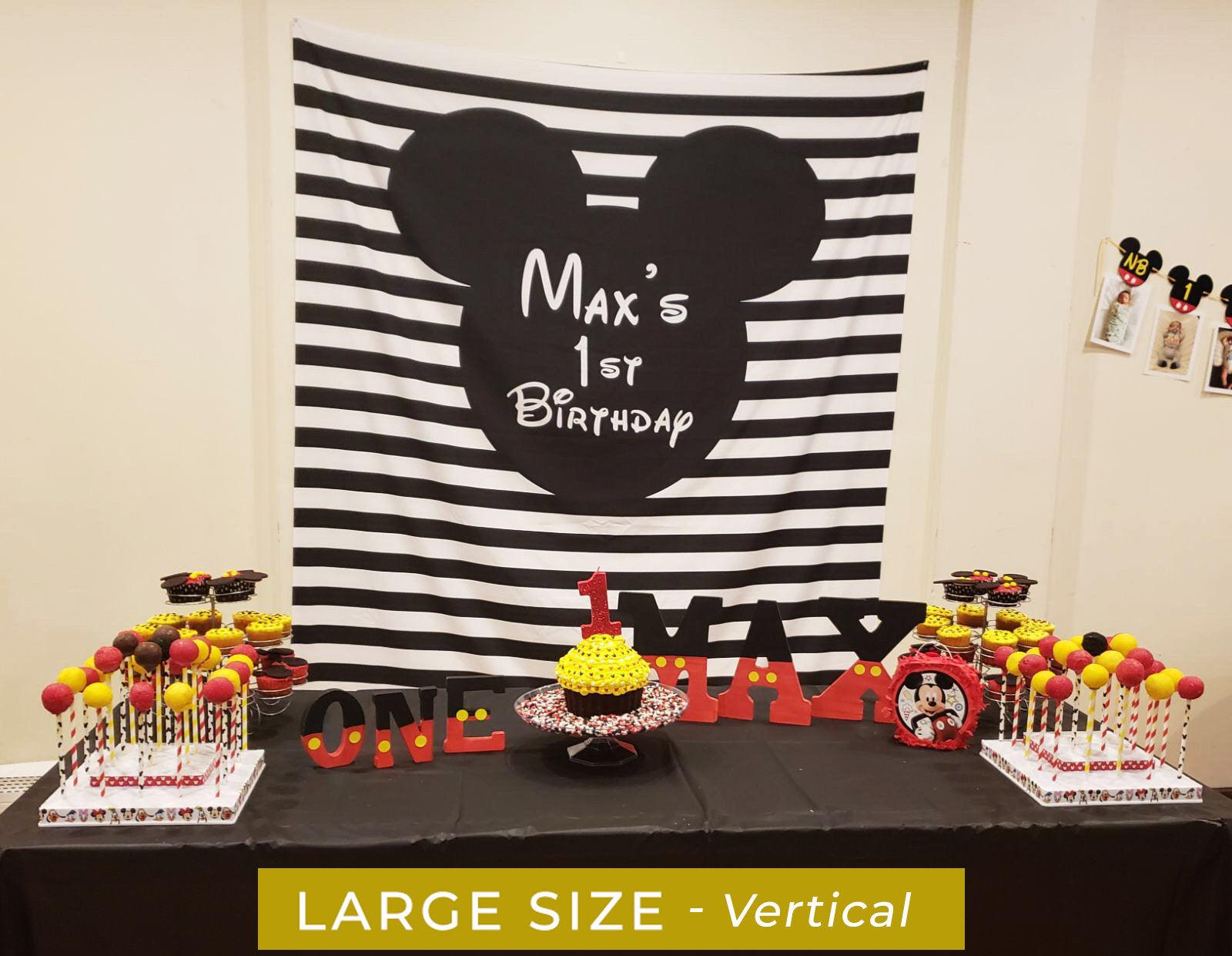 Mickey Mouse Backdrop for Parties | Mickey Photo Backdrop - Blushing Drops