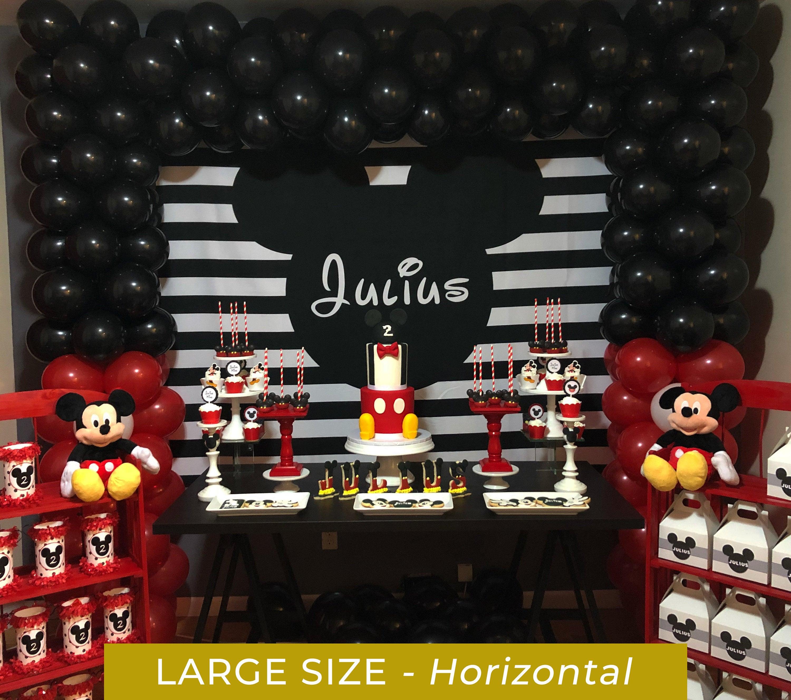 Mickey Mouse Backdrop for Parties | Mickey Photo Backdrop - Blushing Drops