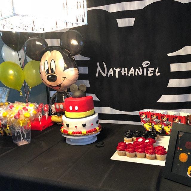 Mickey Mouse Backdrop for Parties | Mickey Photo Backdrop - Blushing Drops