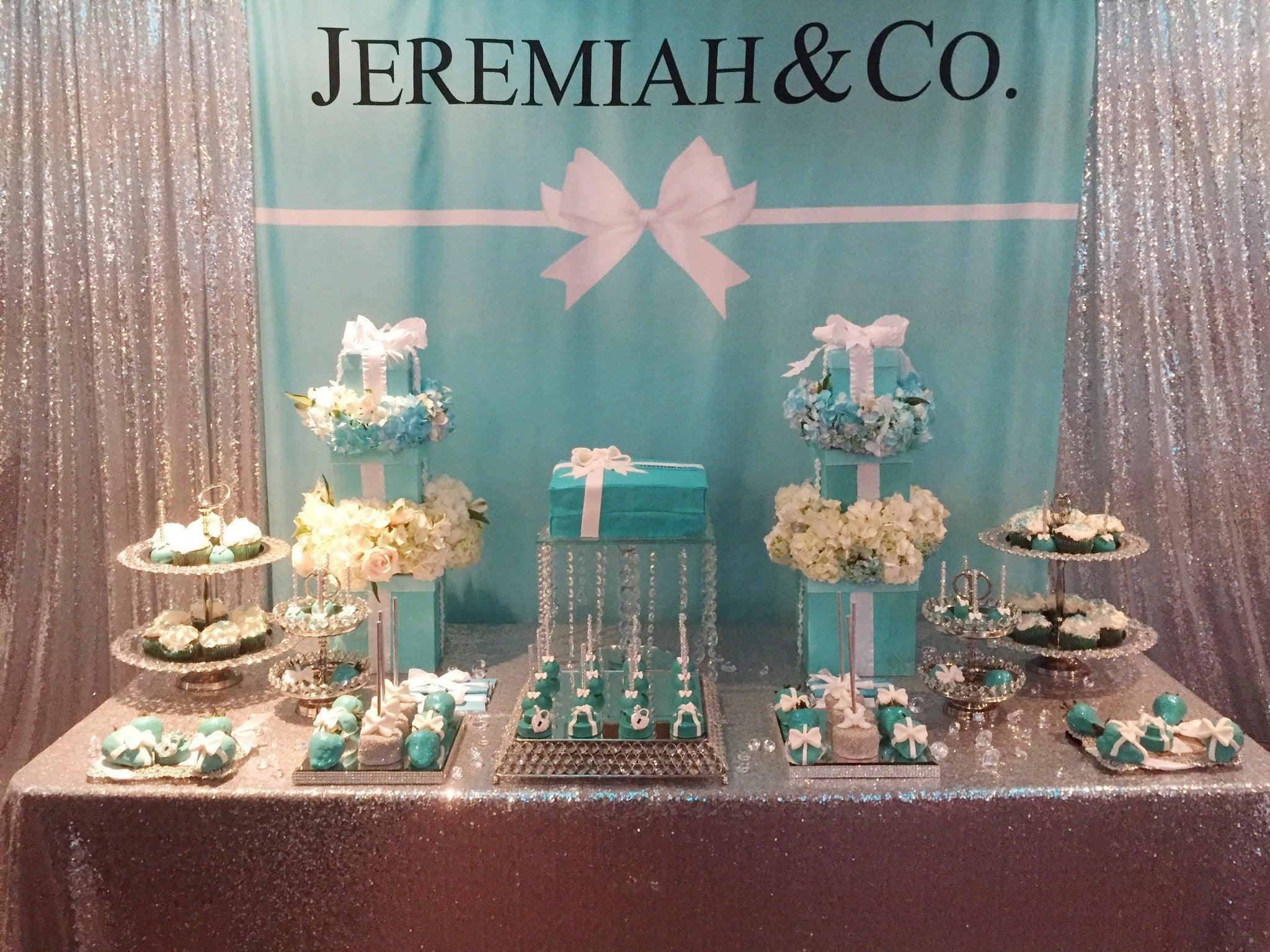 Blue Birthday Party Backdrop, Breakfast at Party Backdrop