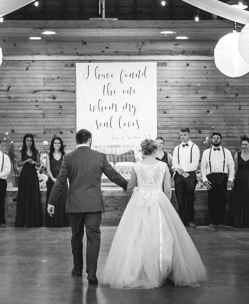 I have found the one whom my soul loves - Song of Solomon 3:4 Wedding Ceremony Backdrop - Blushing Drops