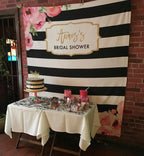Floral Bridal Shower Backdrop| Spade Theme Bridal Shower Photo Booth Backdrop - Blushing Drops