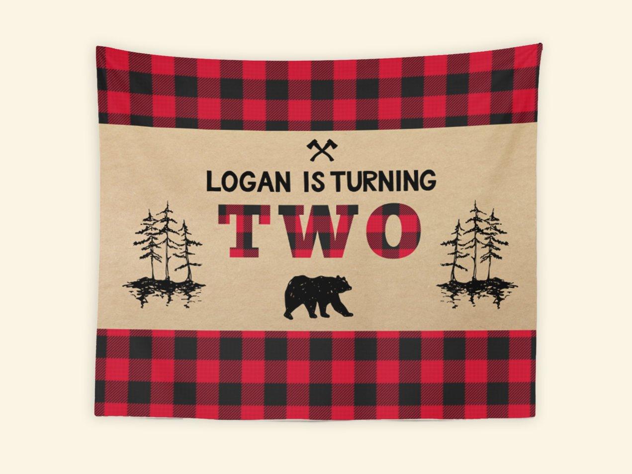 Lumberjack Birthday Backdrop | Buffalo Plaid Lumberjack Party Decorations - Blushing Drops