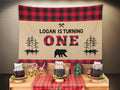 Lumberjack Birthday Backdrop | Buffalo Plaid Lumberjack Party Decorations - Blushing Drops
