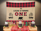 Lumberjack Birthday Backdrop | Buffalo Plaid Lumberjack Party Decorations - Blushing Drops