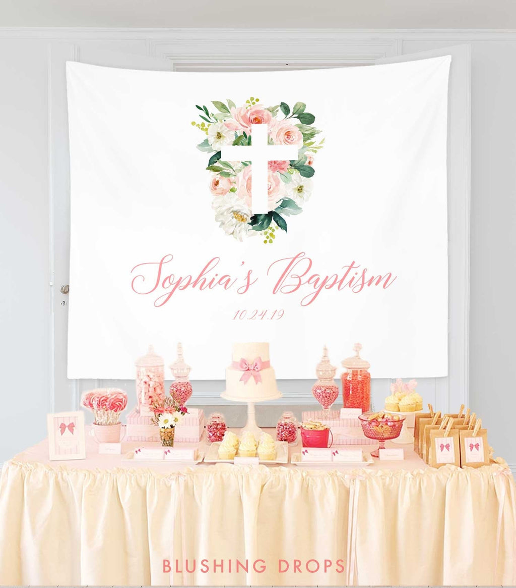 Baptism Decorations for Table, Baptism Banner, Baptism Celebration, Girl Baptism Decor, Baptism Sign Girl, Christening Banner