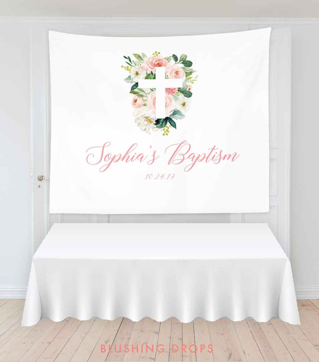 Baptism Decorations for Table, Baptism Banner, Baptism Celebration, Girl Baptism Decor, Baptism Sign Girl, Christening Banner