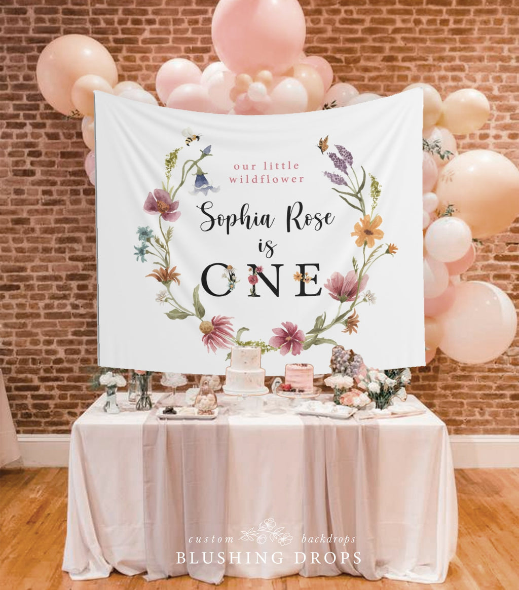 Wildflower Birthday Backdrop, Wildflower Party Decor, 1st Birthday Girl Backdrop, Little Wildflower Banner, Floral Birthday Decorations,