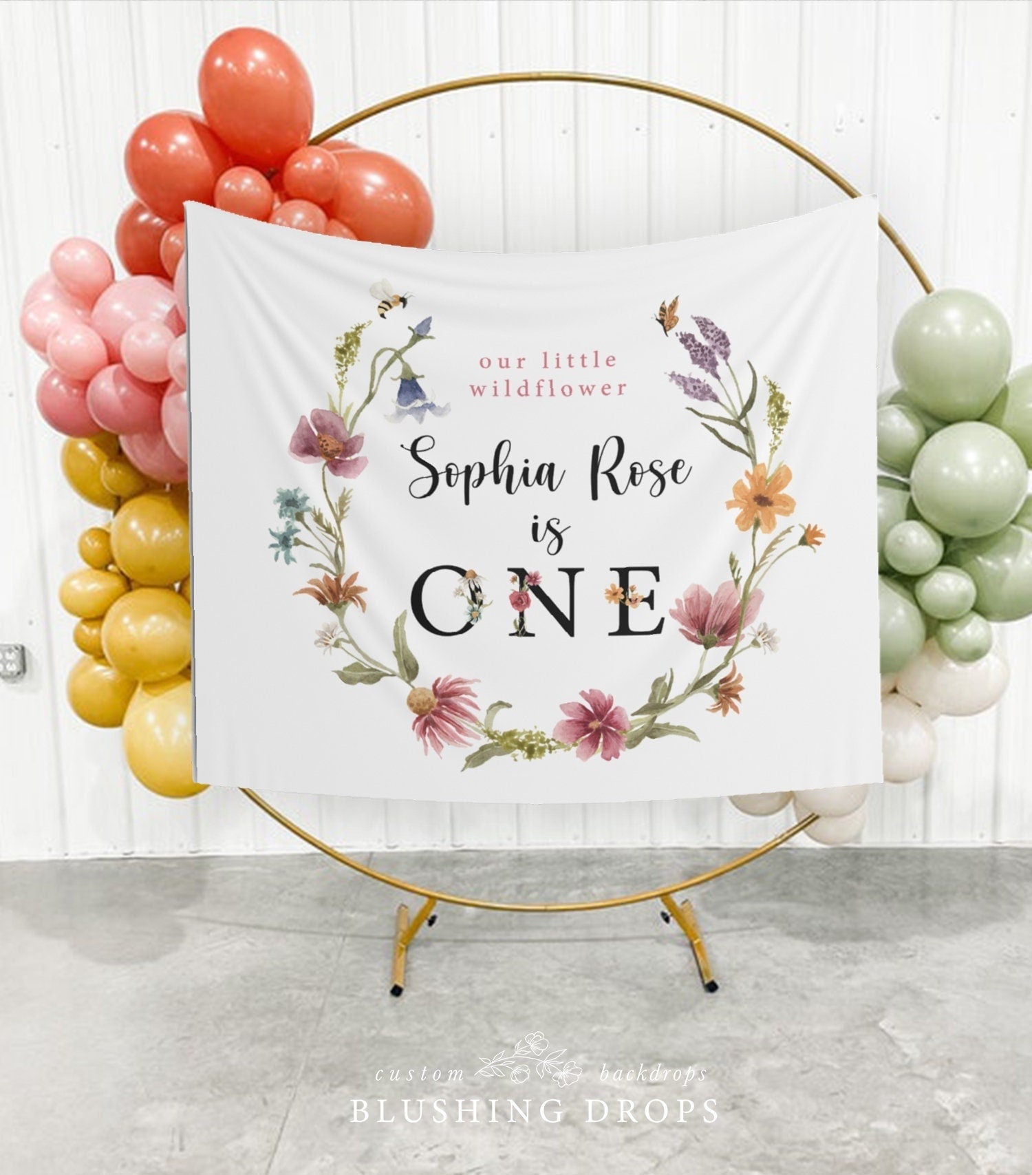 Wildflower Birthday Backdrop, Wildflower Party Decor, 1st Birthday Girl Backdrop, Little Wildflower Banner, Floral Birthday Decorations,
