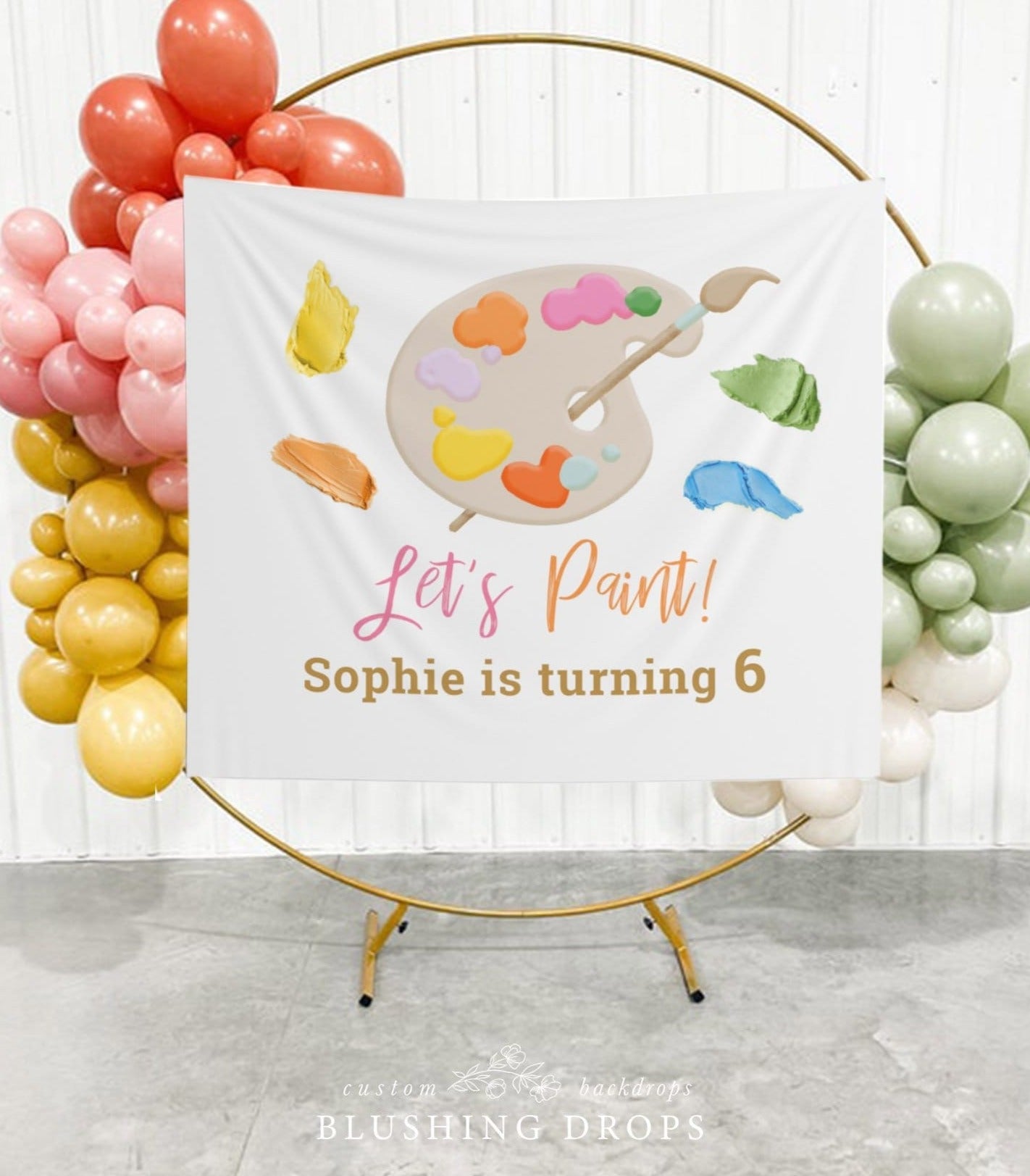 Paint Party Decorations, Painting Birthday Party Banner, Art Party Decor, Paint Birthday Girl Backdrop, Dress for a Mess, Birthday Backdrop