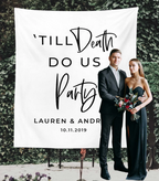 till death do us party banner, halloween wedding ideas