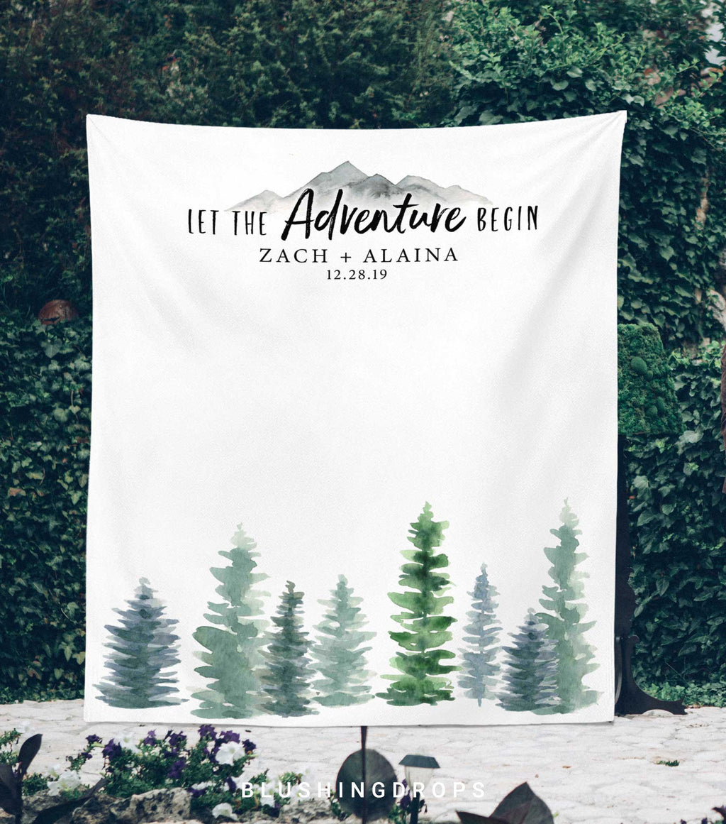 let the adventure begin wedding sign