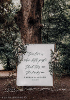 True Love Quote Wedding Backdrop Design - Blushing Drops