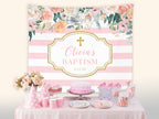 girl baptism ideas, baptism decorations, baptism celebration, baptism banner