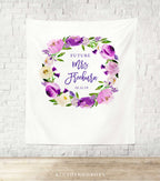 Purple Floral Bridal Shower Photo Backdrop - Blushing Drops
