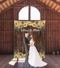 Sunflower Country Wedding Backdrop Decorations | Wood Backdrop - Blushing Drops