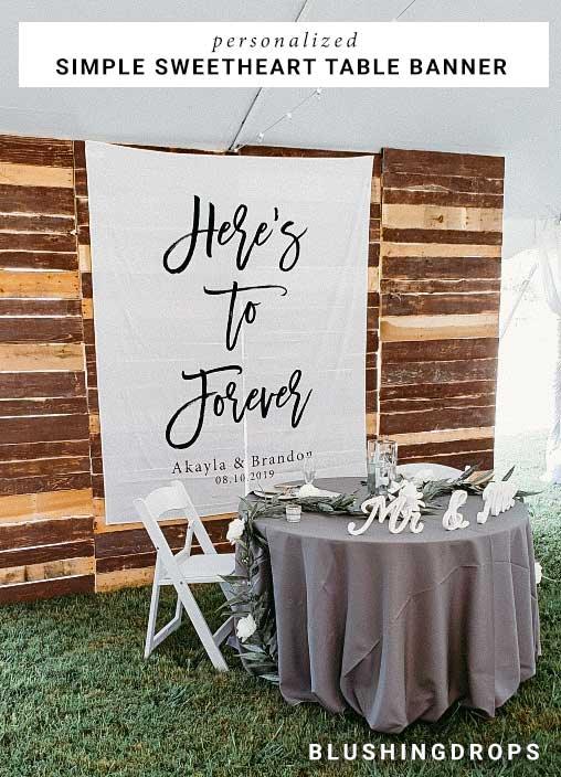 Here's To Forever Banner | Wedding Backdrop for Reception