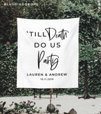till death do us party banner, halloween wedding ideas